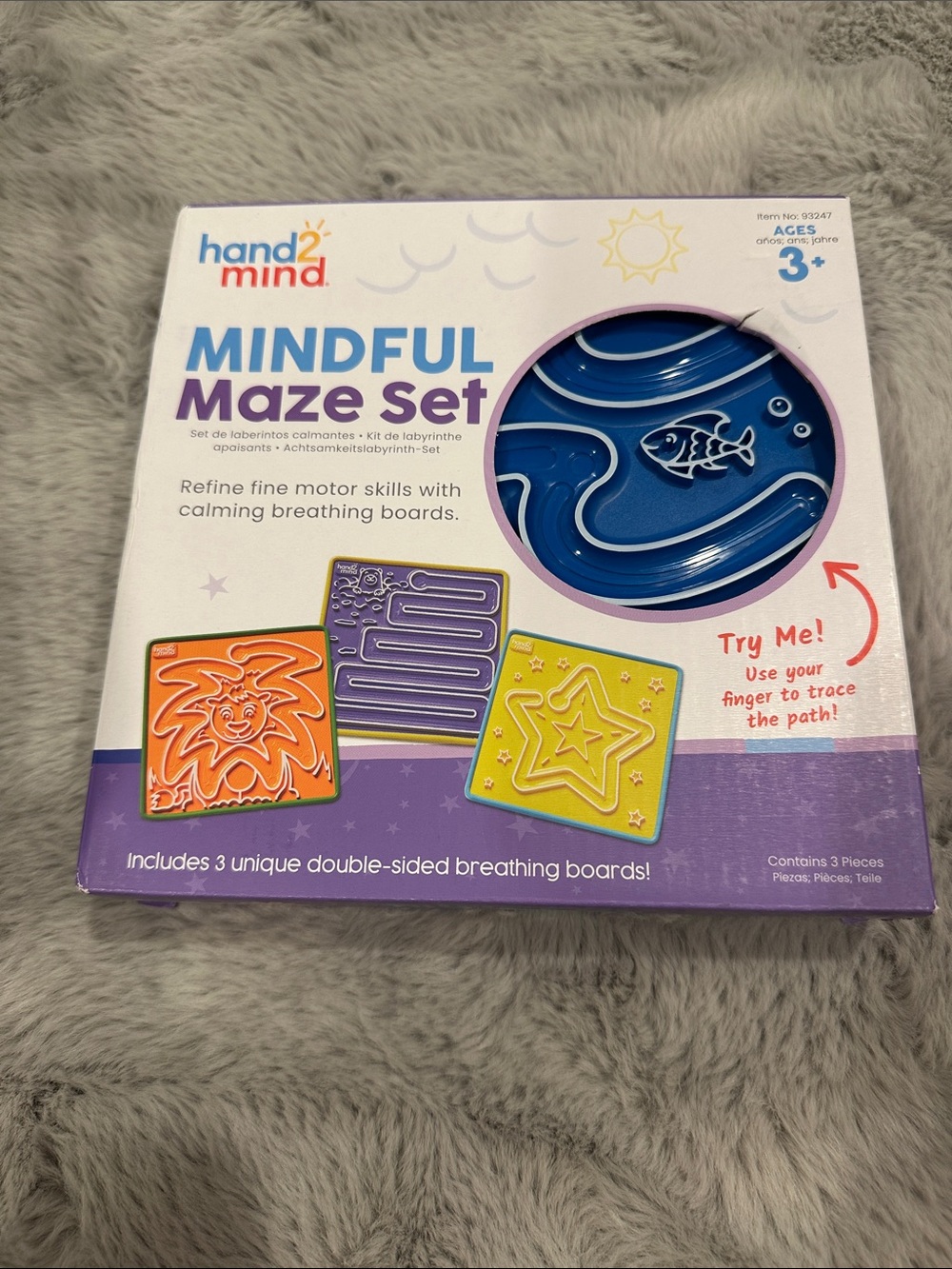 Mindful Maze Set - Blue/Orange/Yellow Breathing Boards for Kids